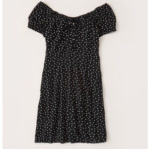 Abercrombie Polka Dot Ruched Neck Mini Dress
